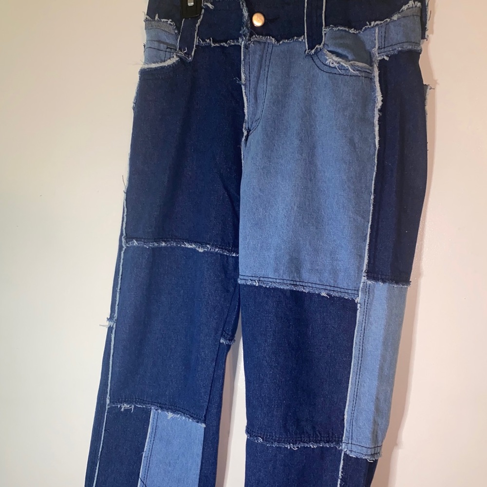 Blue Patchwork Jeans - Picture 2 of 6